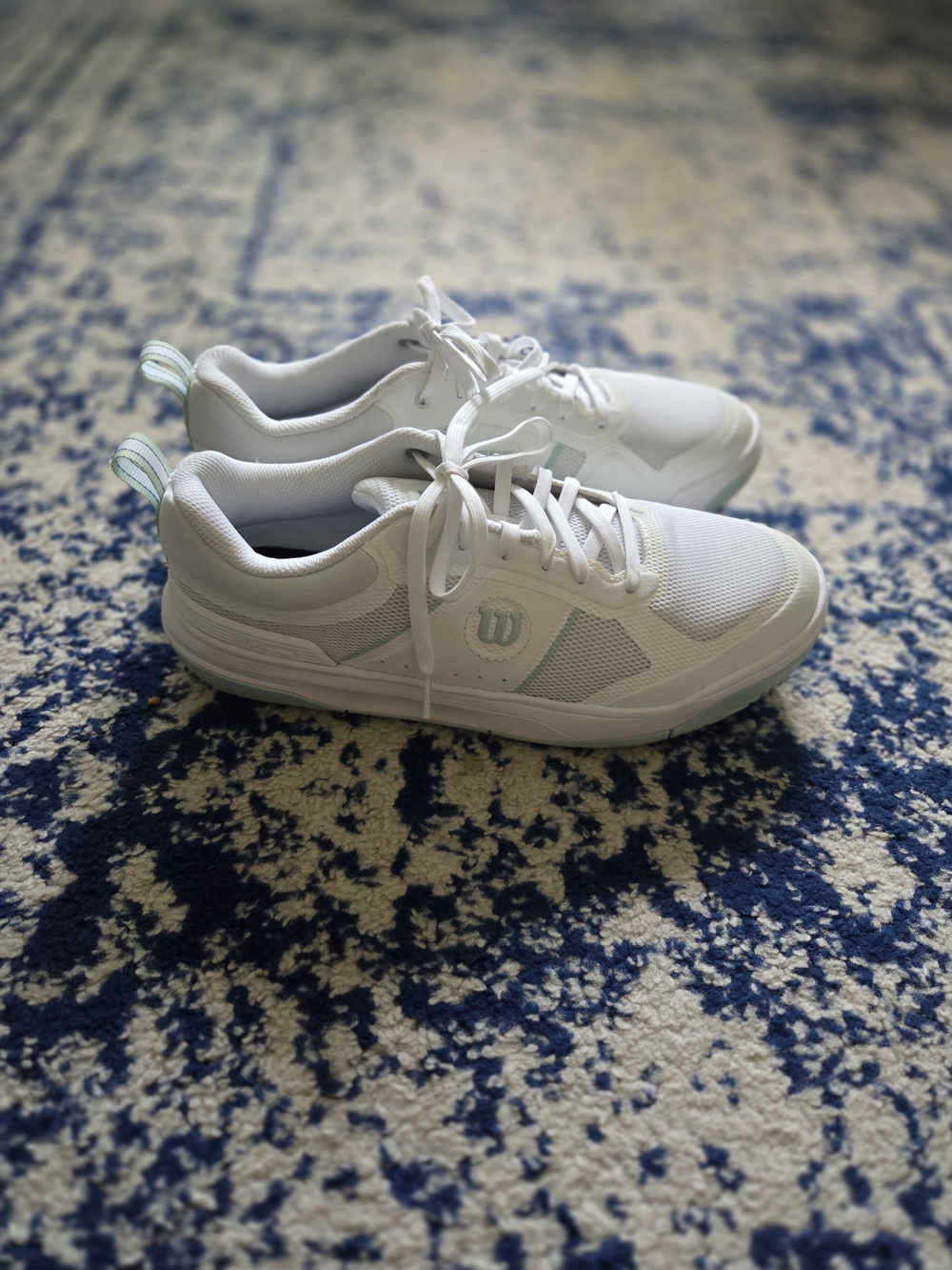 Wilson Women’s White Sneakers with Mint Trim
